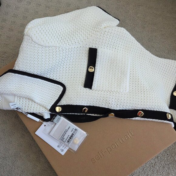 White Crochet Collar Mini Dress - Picture 5 of 5